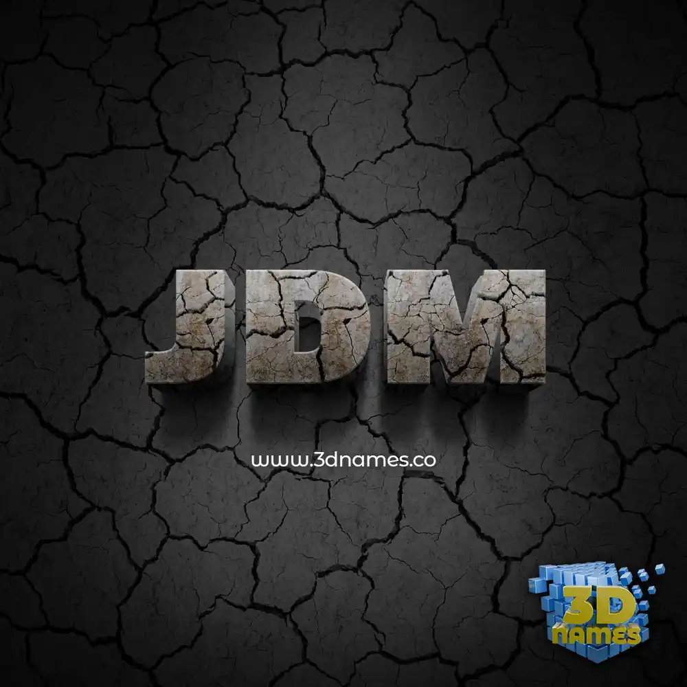 jdm in Cracked Stone style - 3D name wallpaper