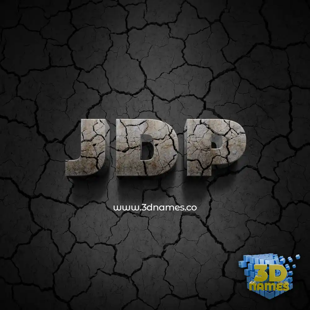 jdp in Cracked Stone style - 3D name wallpaper