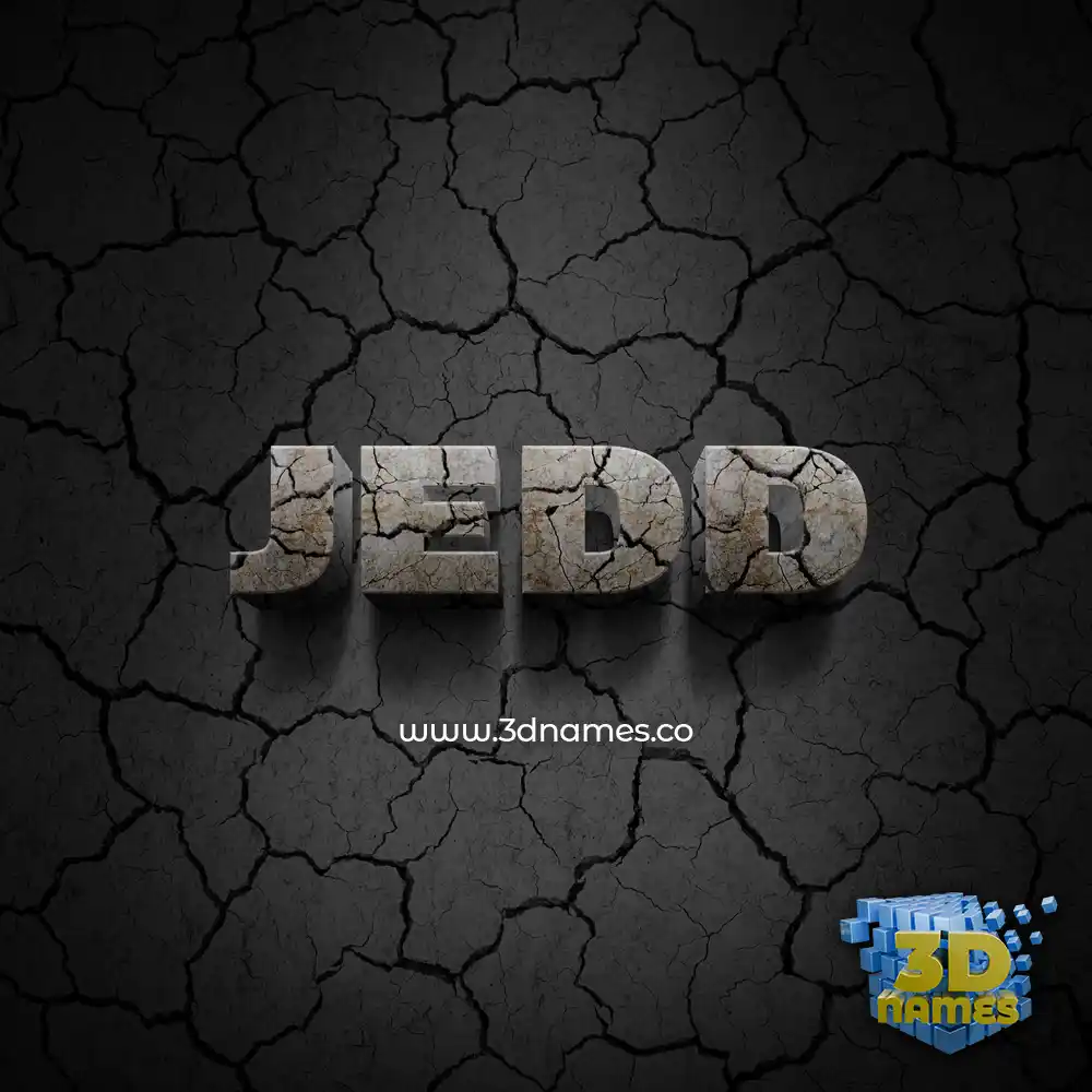 jedd in Cracked Stone style - 3D name wallpaper