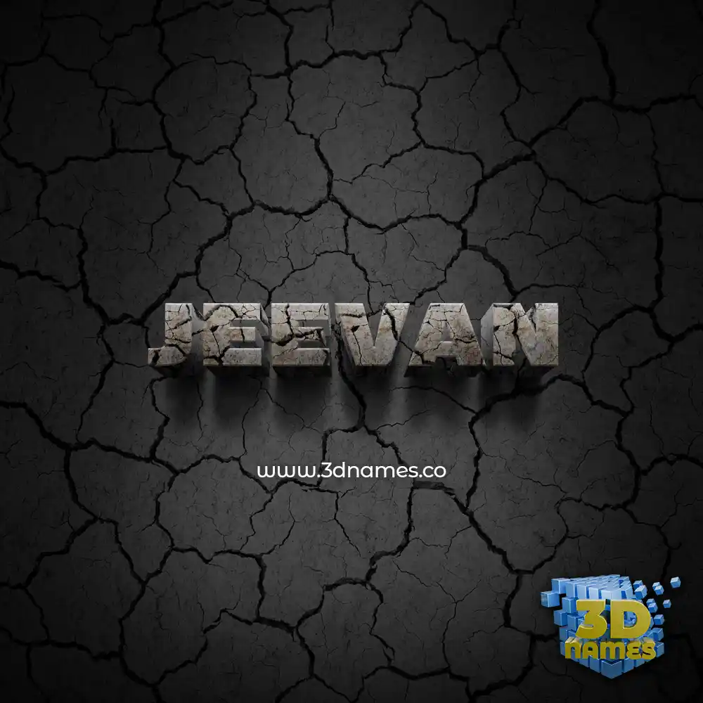 jeevan in Cracked Stone style - 3D name wallpaper