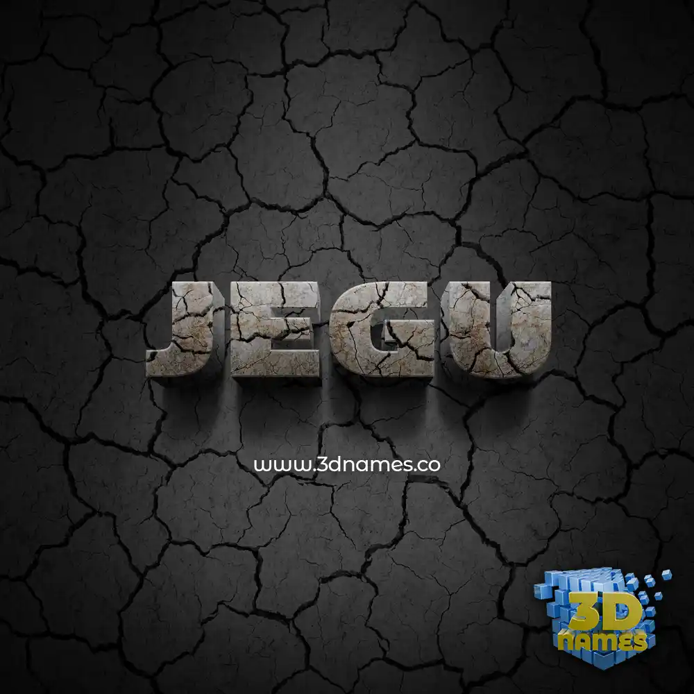 jegu in Cracked Stone style - 3D name wallpaper