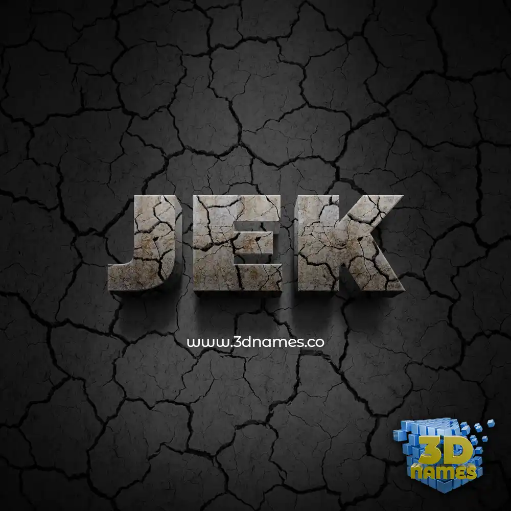 jek in Cracked Stone style - 3D name wallpaper