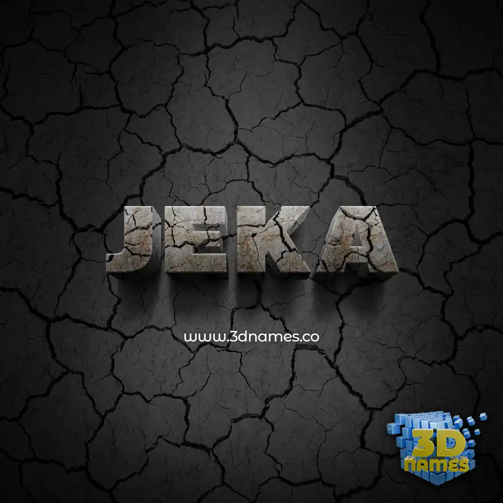 jeka in Cracked Stone style - 3D name wallpaper