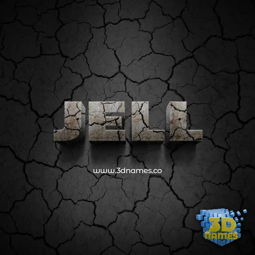 jell in Cracked Stone style - 3D name wallpaper