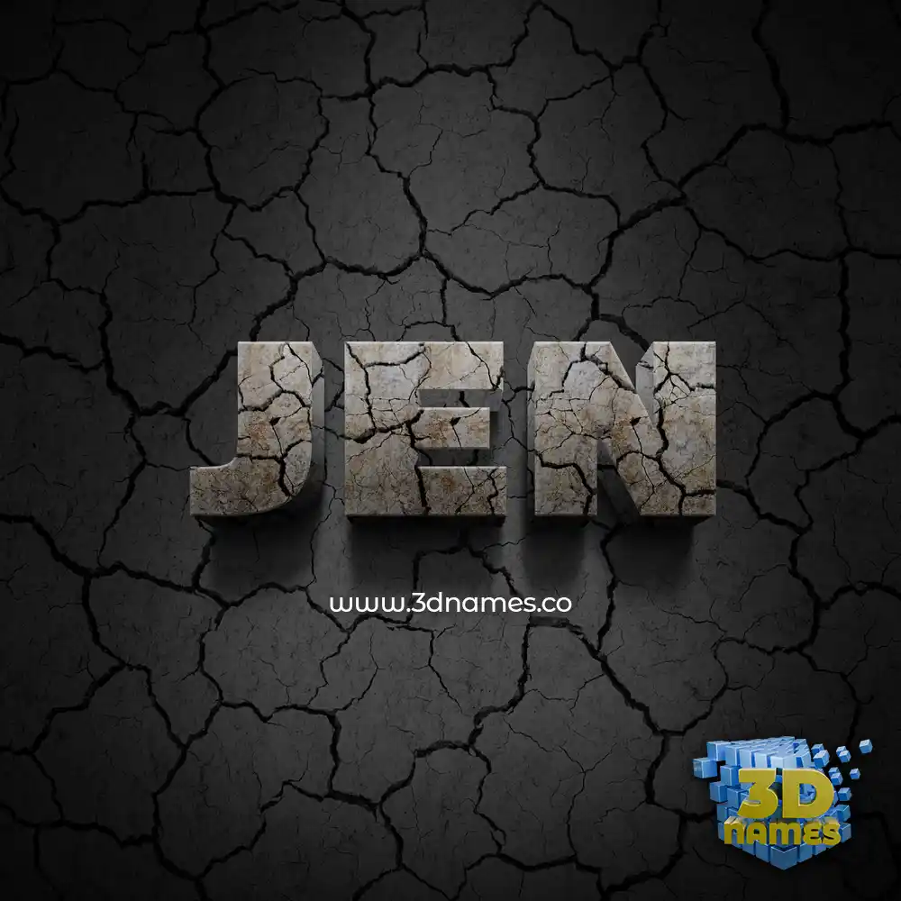 jen in Cracked Stone style - 3D name wallpaper