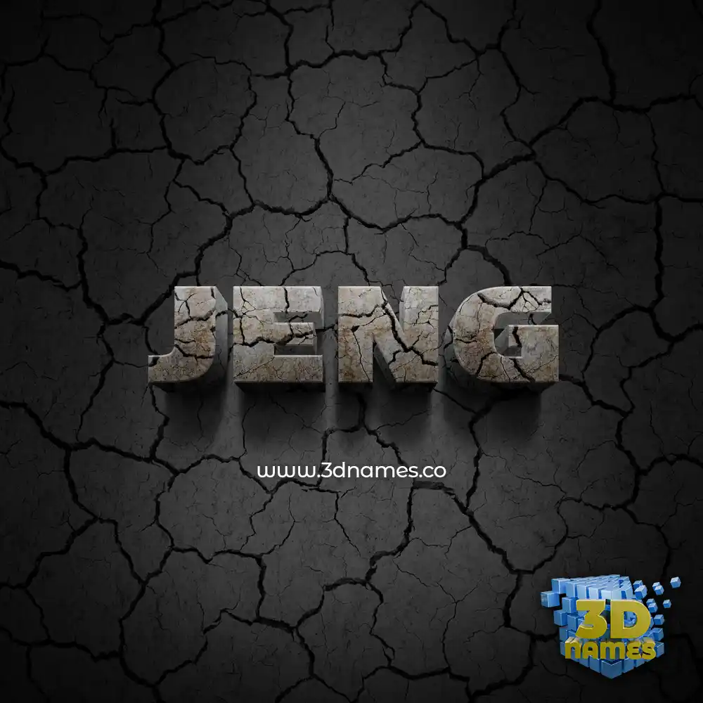jeng in Cracked Stone style - 3D name wallpaper