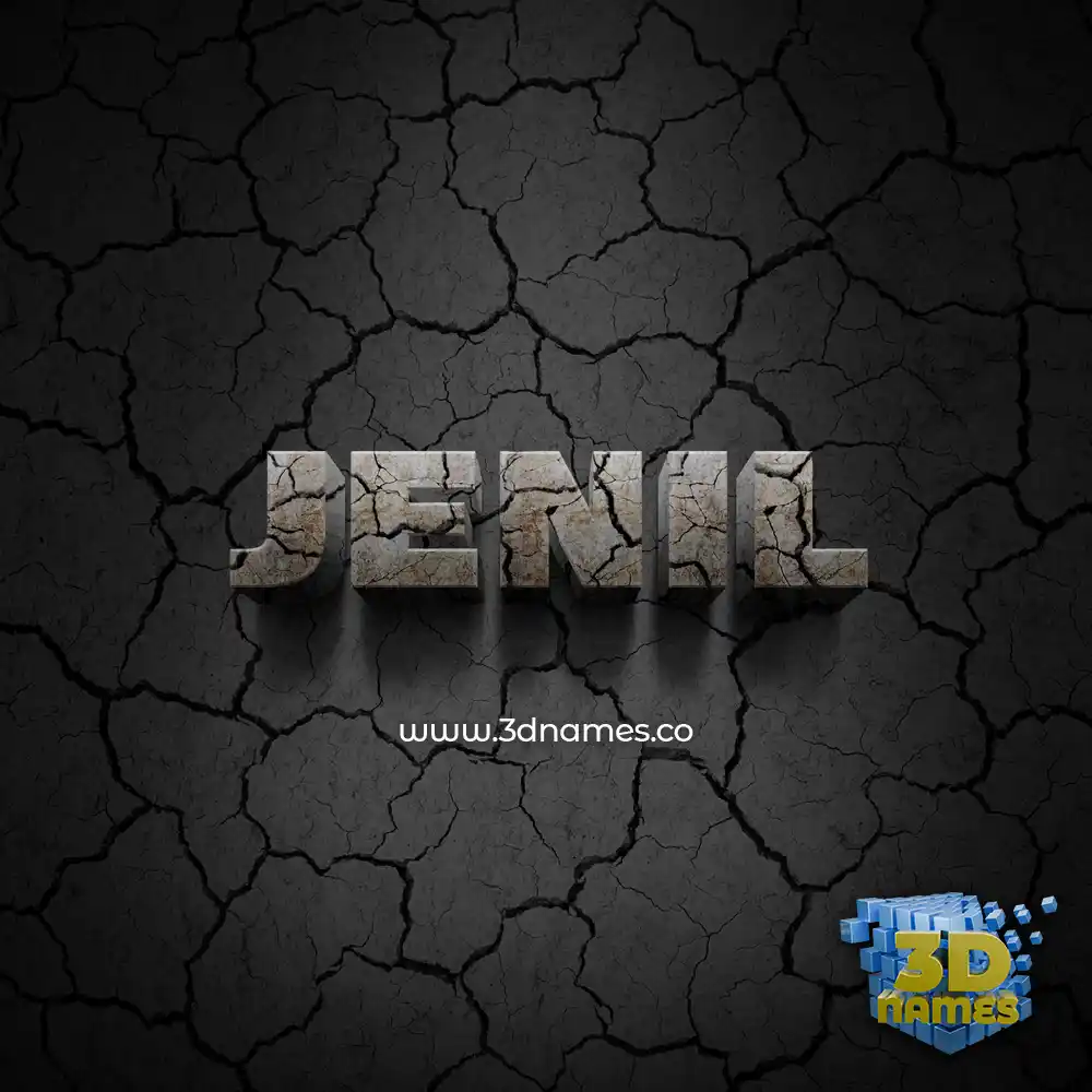 jenil in Cracked Stone style - 3D name wallpaper