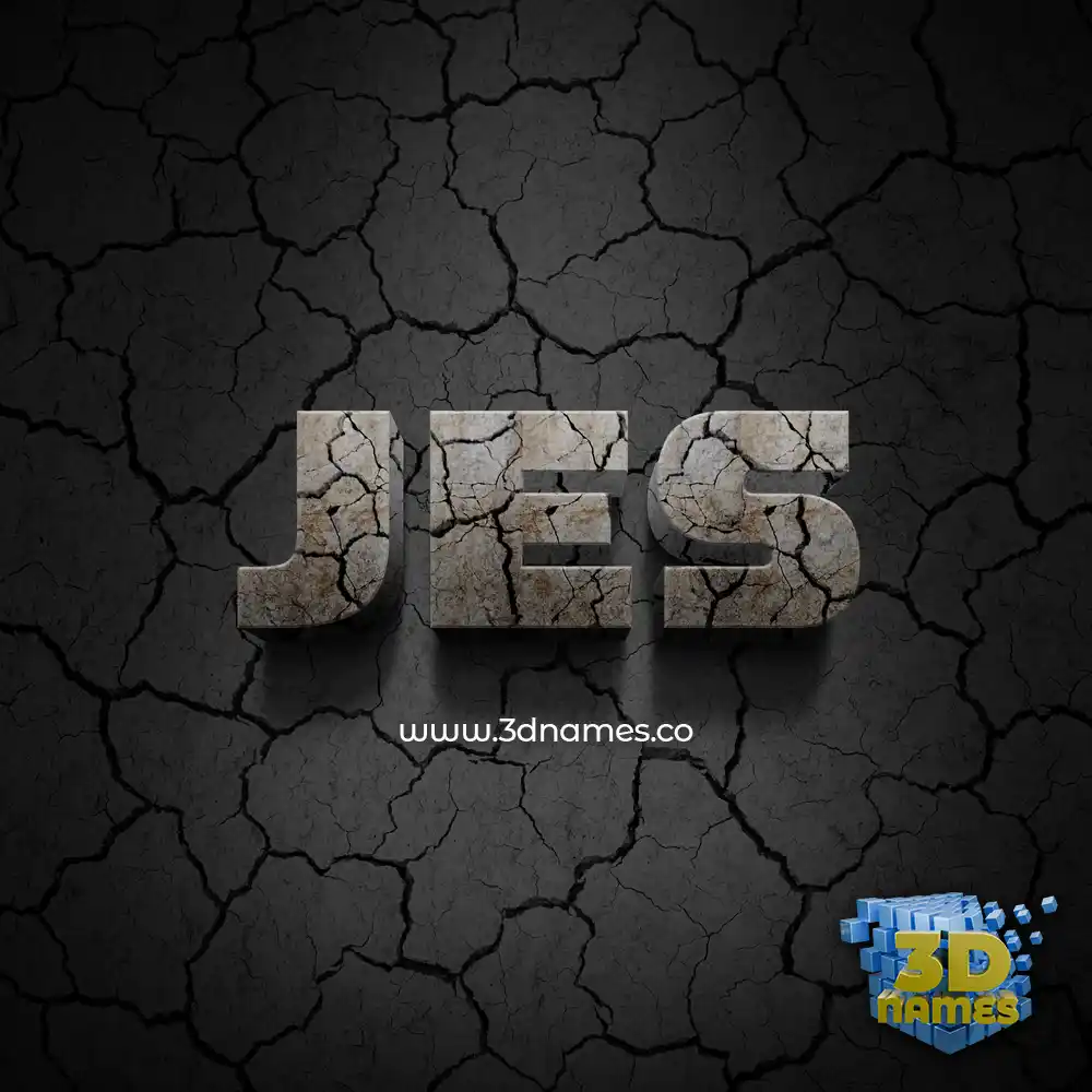 jes in Cracked Stone style - 3D name wallpaper