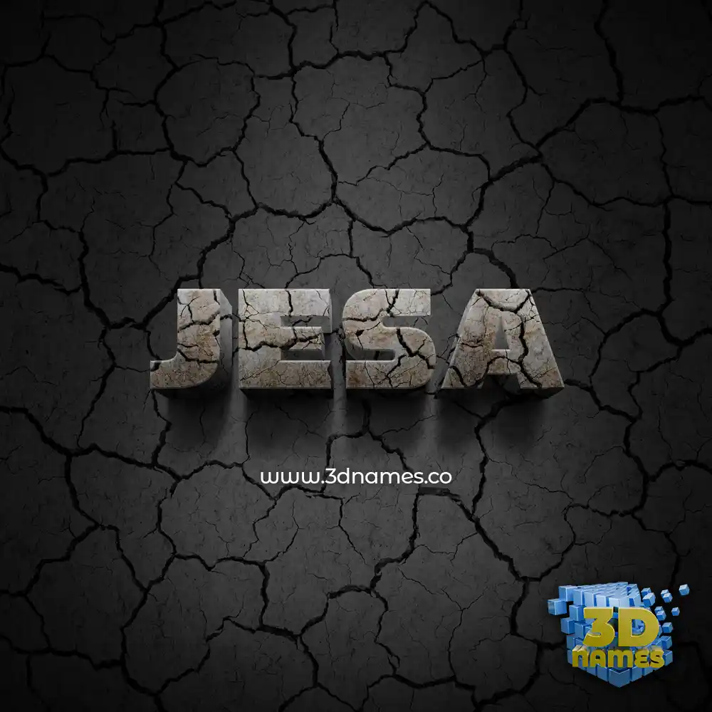 jesa in Cracked Stone style - 3D name wallpaper