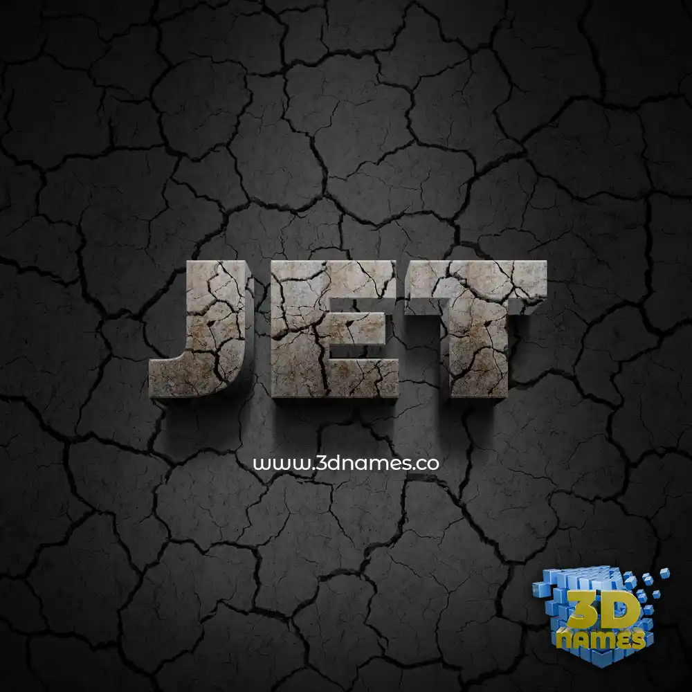 jet in Cracked Stone style - 3D name wallpaper