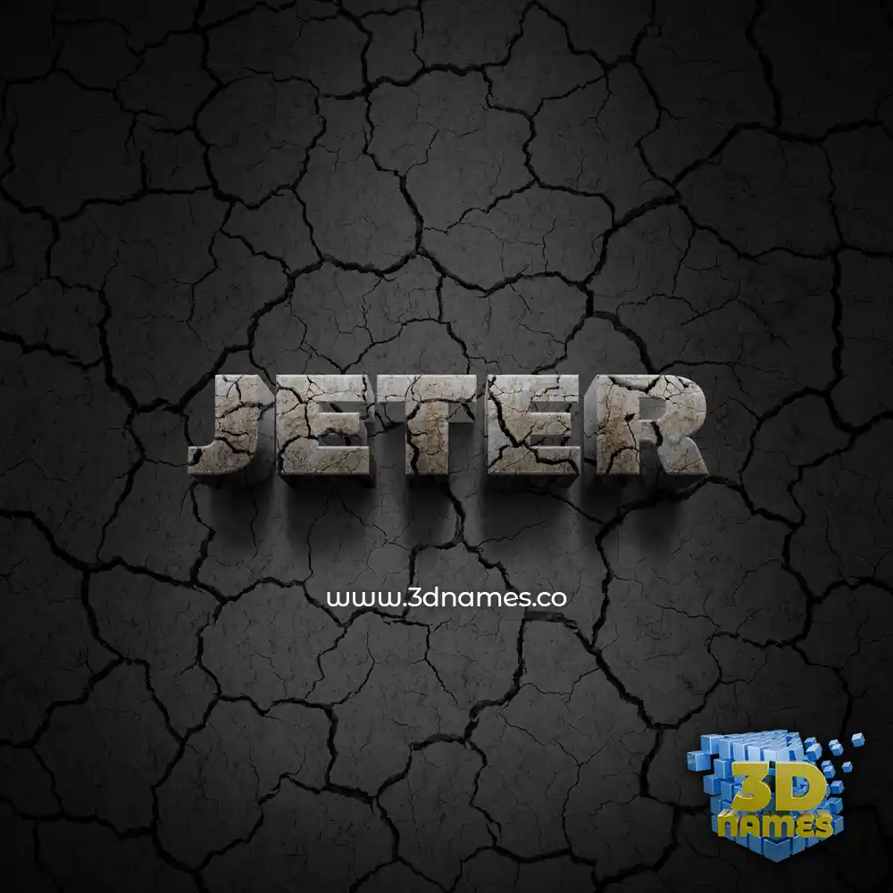jeter in Cracked Stone style - 3D name wallpaper