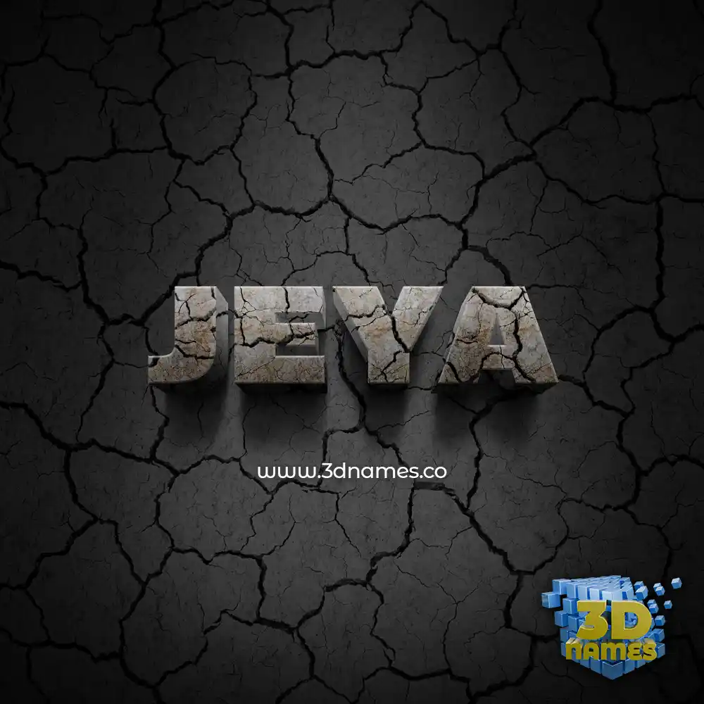 jeya in Cracked Stone style - 3D name wallpaper