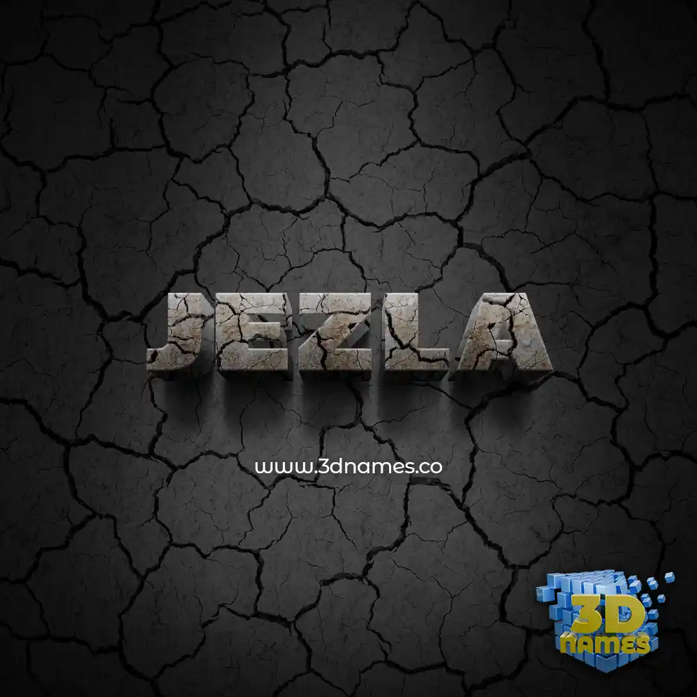 jezla in Cracked Stone style - 3D name wallpaper