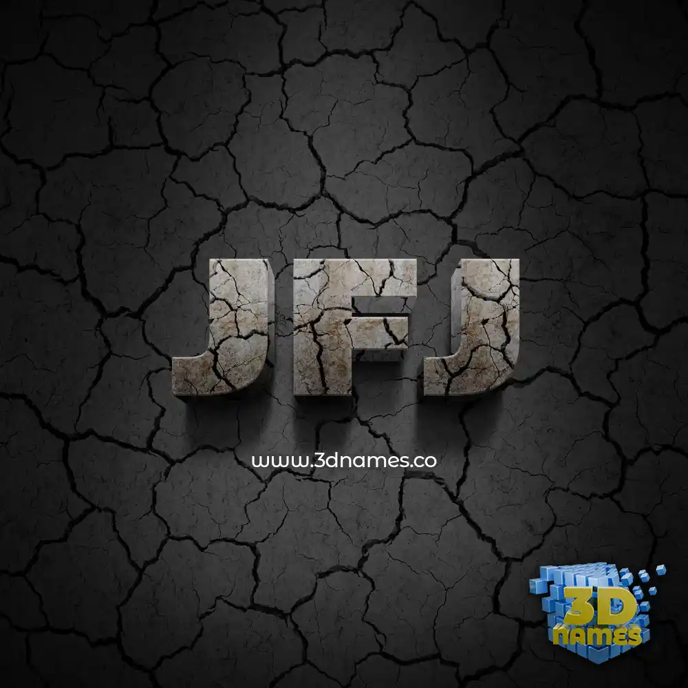 jfj in Cracked Stone style - 3D name wallpaper