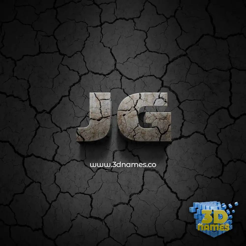 jg in Cracked Stone style - 3D name wallpaper