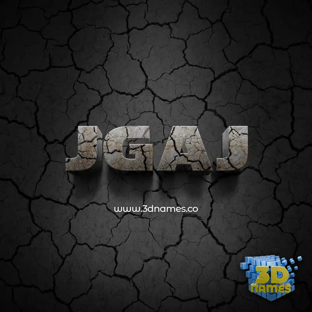 jgaj in Cracked Stone style - 3D name wallpaper