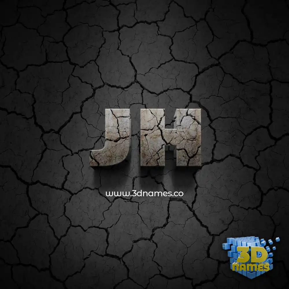 jh in Cracked Stone style - 3D name wallpaper