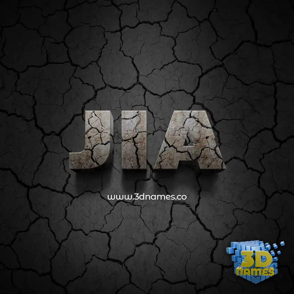 jia in Cracked Stone style - 3D name wallpaper
