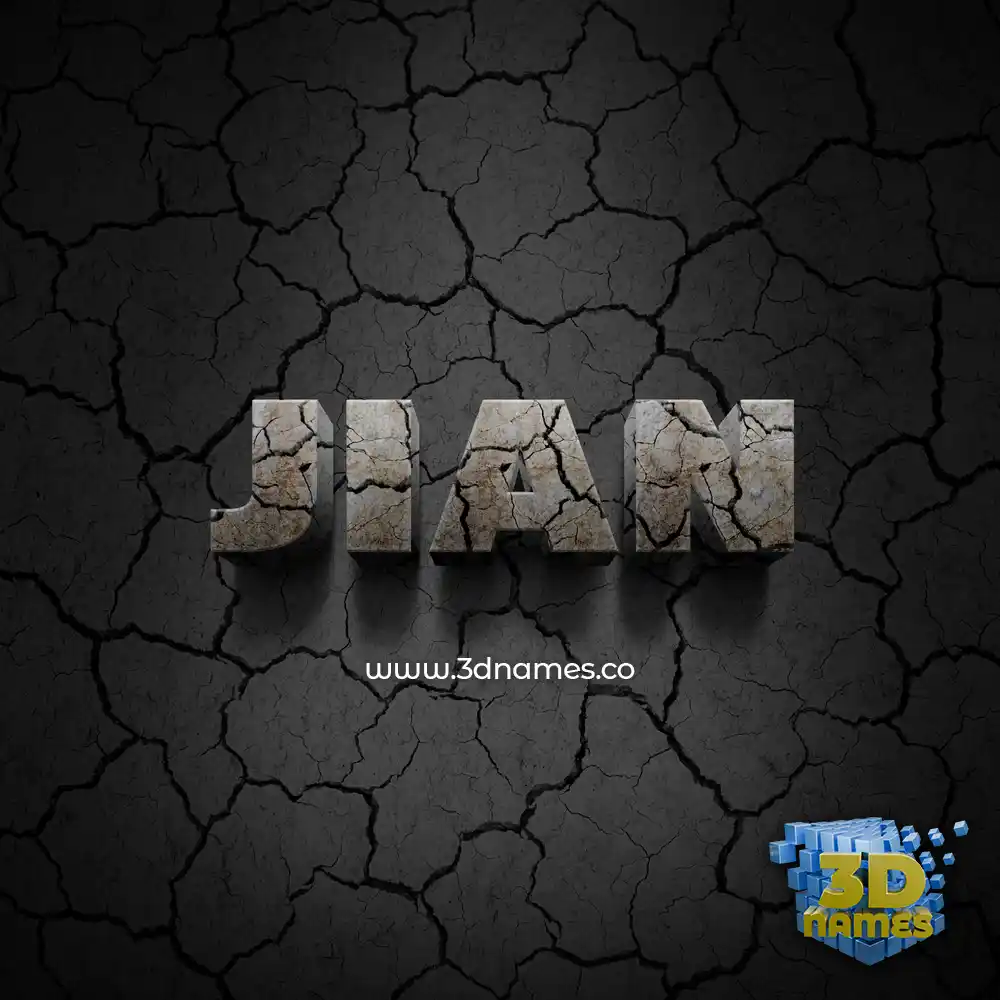 jian in Cracked Stone style - 3D name wallpaper