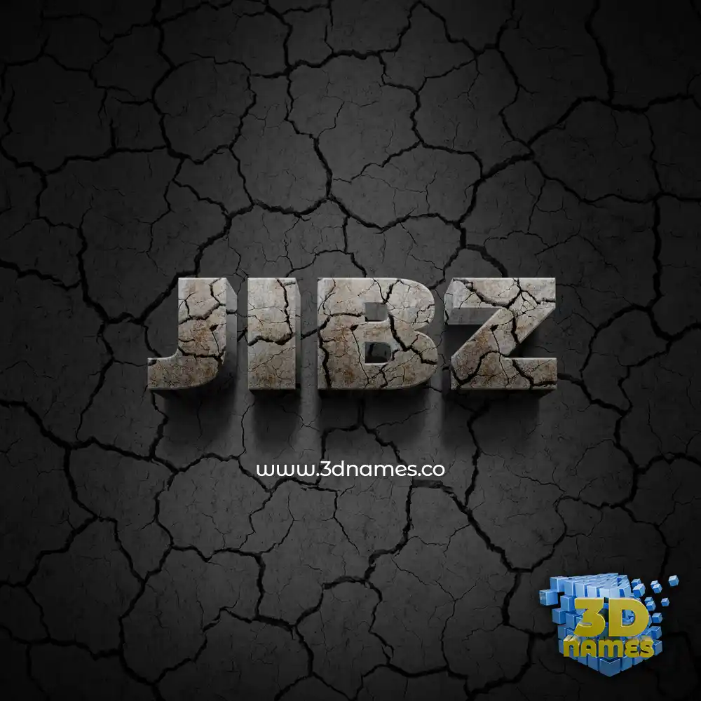 jibz in Cracked Stone style - 3D name wallpaper