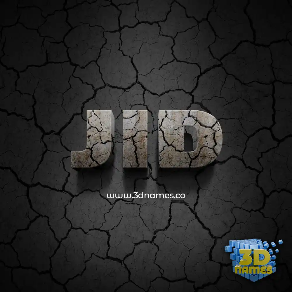 jid in Cracked Stone style - 3D name wallpaper
