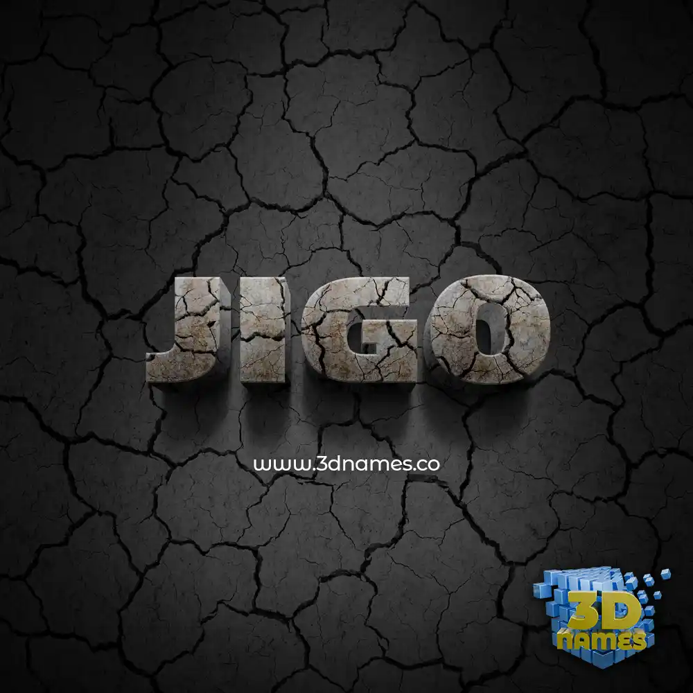 jigo in Cracked Stone style - 3D name wallpaper