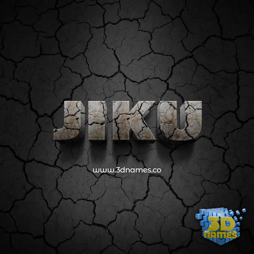 jiku in Cracked Stone style - 3D name wallpaper