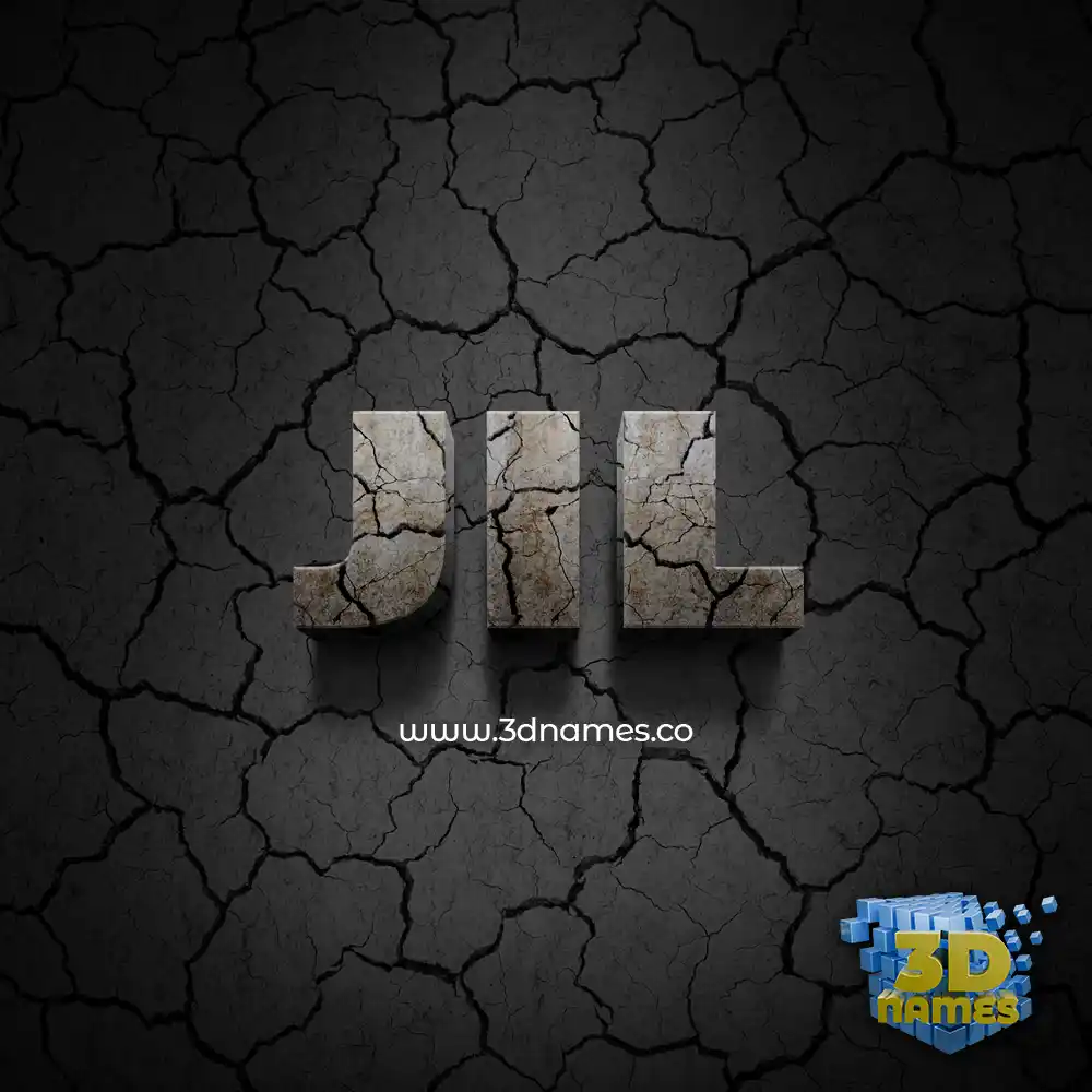 jil in Cracked Stone style - 3D name wallpaper