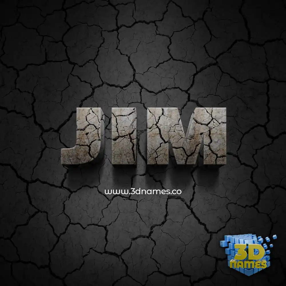 jim in Cracked Stone style - 3D name wallpaper