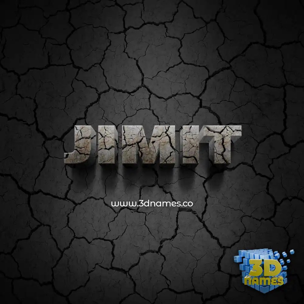 jimit in Cracked Stone style - 3D name wallpaper