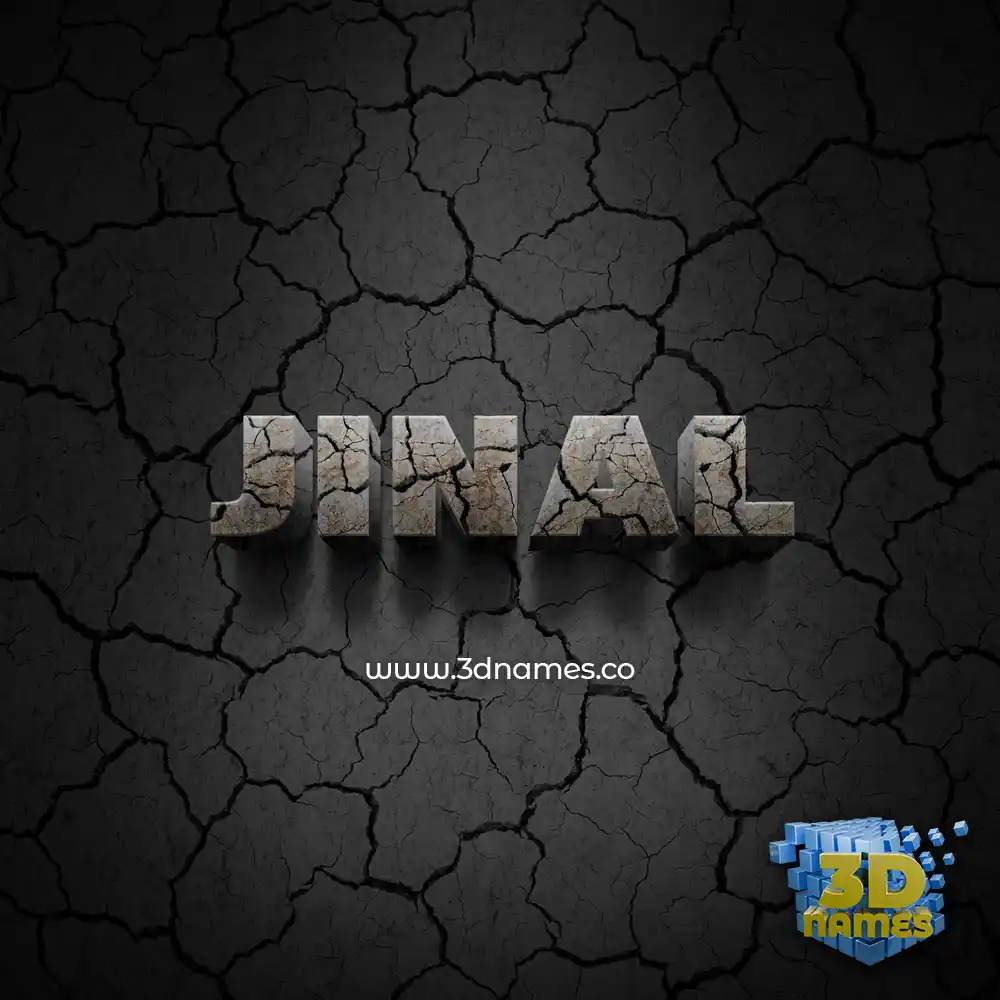jinal in Cracked Stone style - 3D name wallpaper