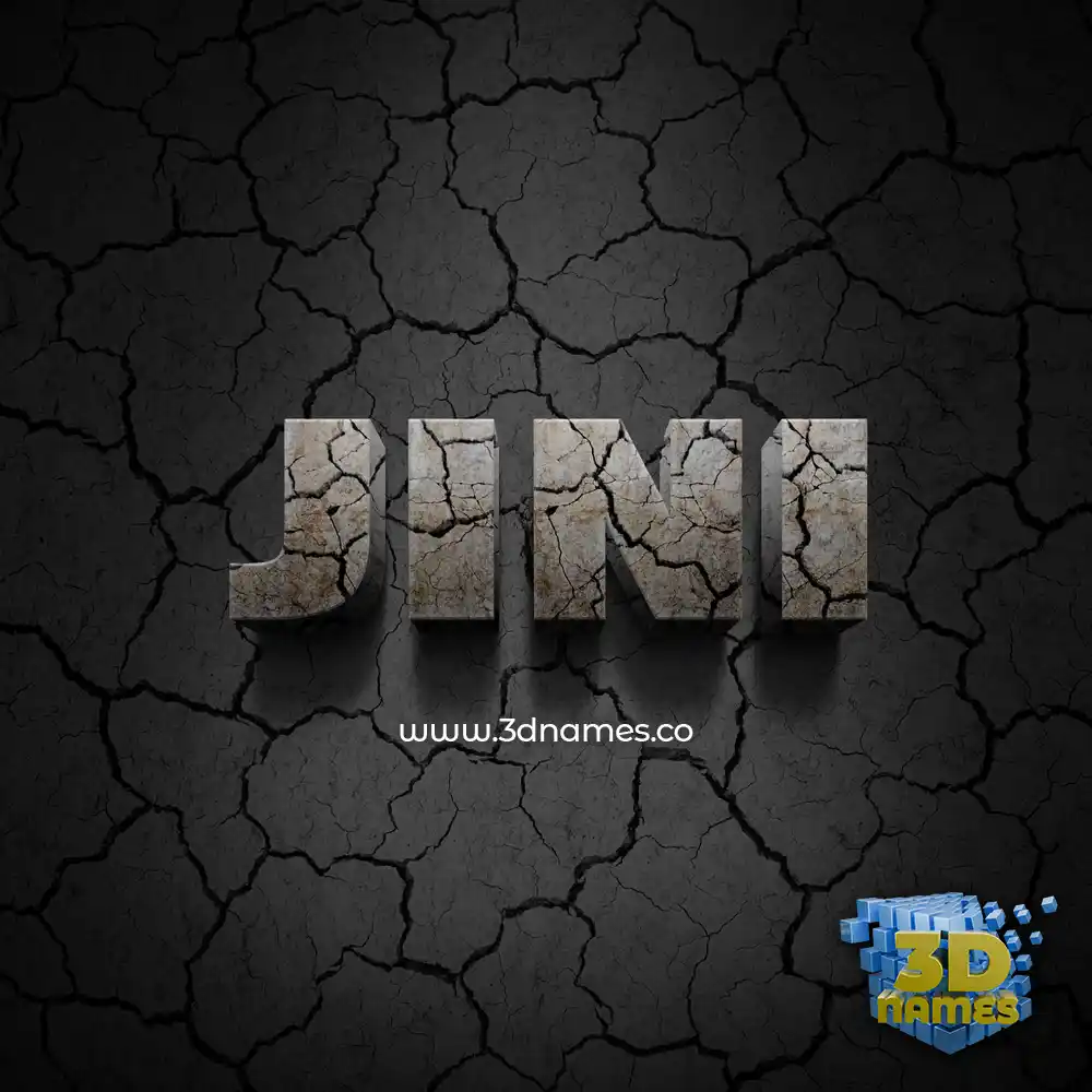 jini in Cracked Stone style - 3D name wallpaper