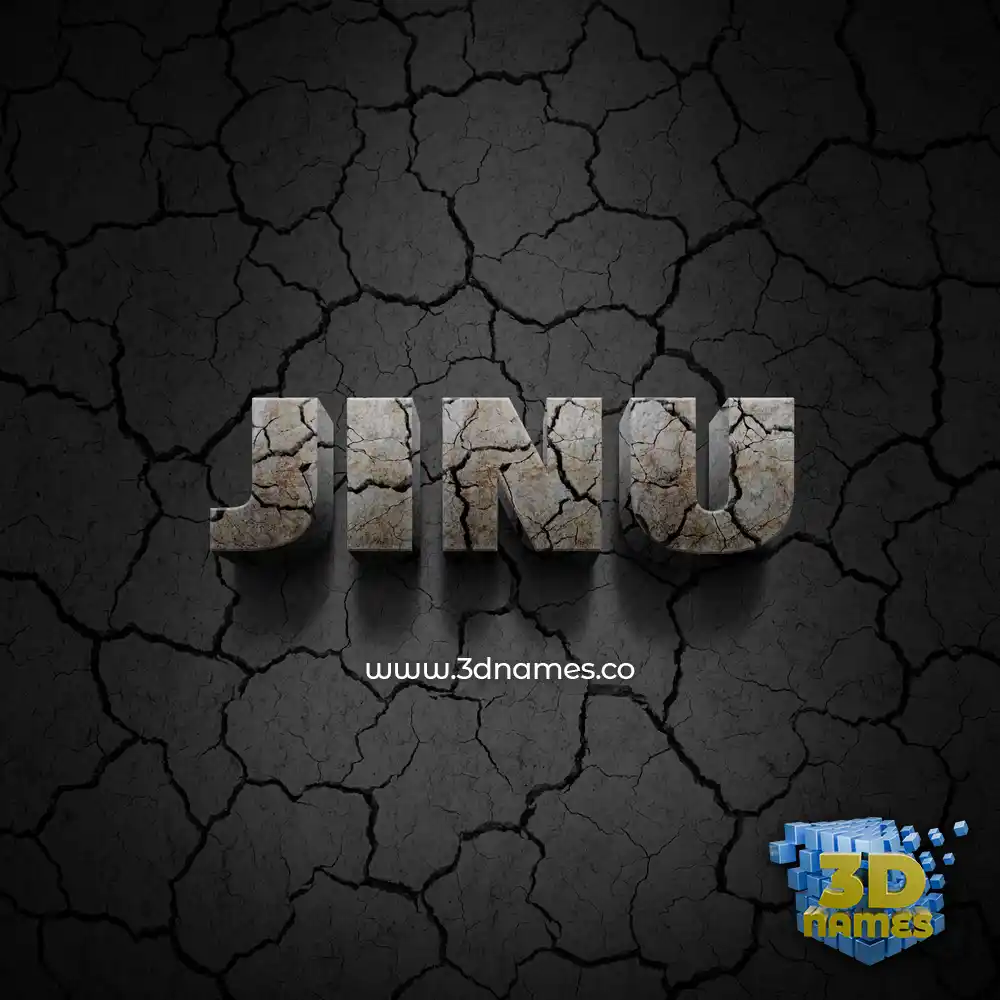 jinu in Cracked Stone style - 3D name wallpaper