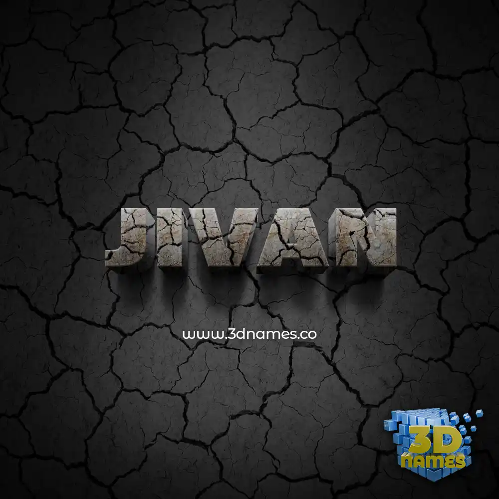 jivan in Cracked Stone style - 3D name wallpaper