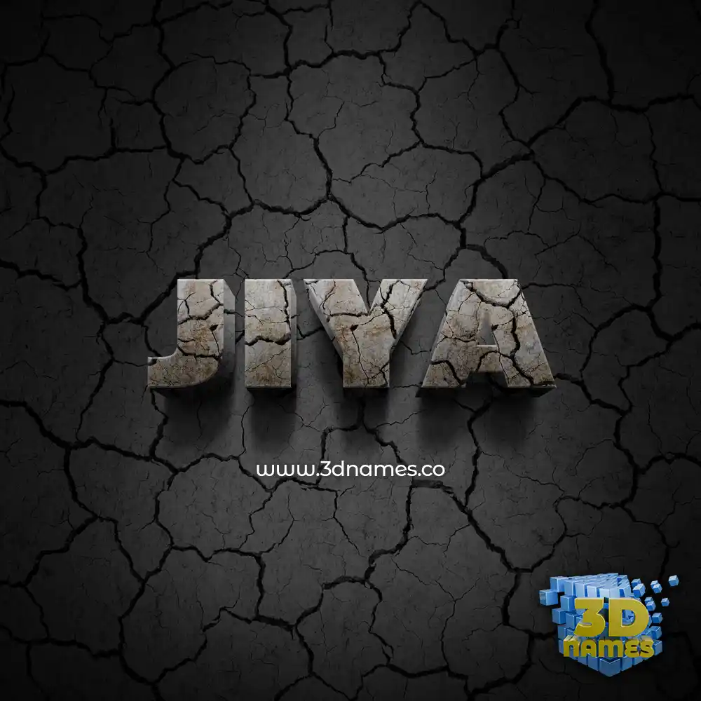 jiya in Cracked Stone style - 3D name wallpaper