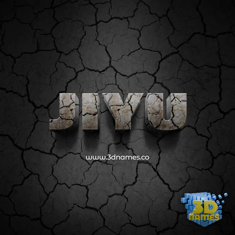 jiyu in Cracked Stone style - 3D name wallpaper