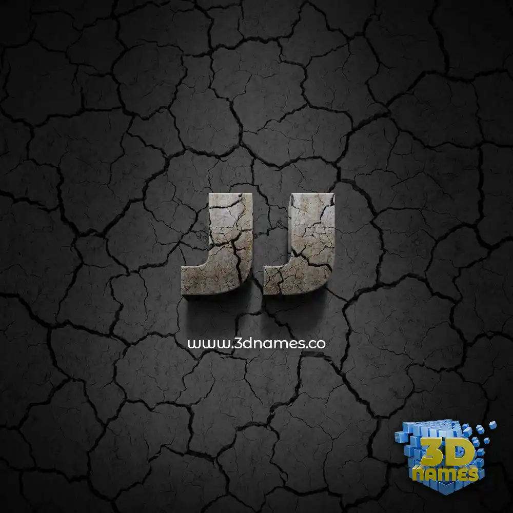 jj in Cracked Stone style - 3D name wallpaper