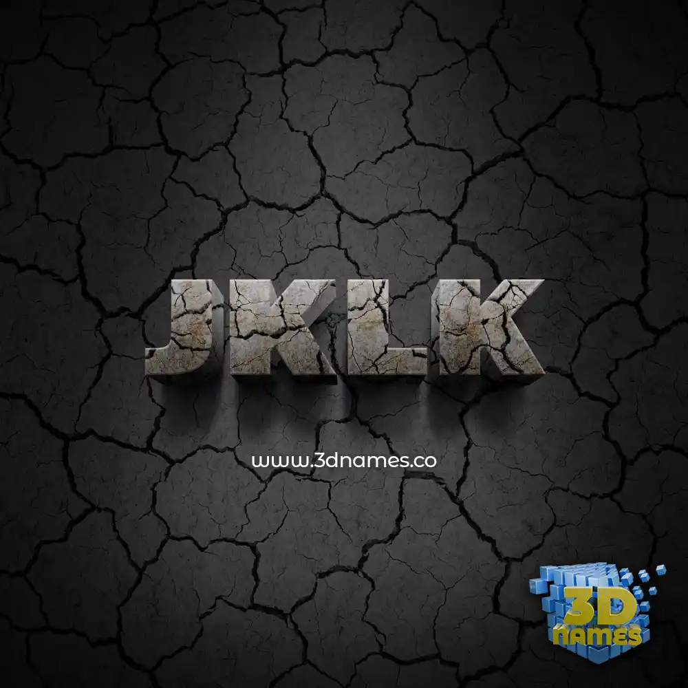 jklk in Cracked Stone style - 3D name wallpaper