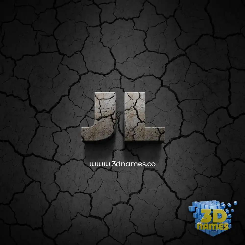 jl in Cracked Stone style - 3D name wallpaper