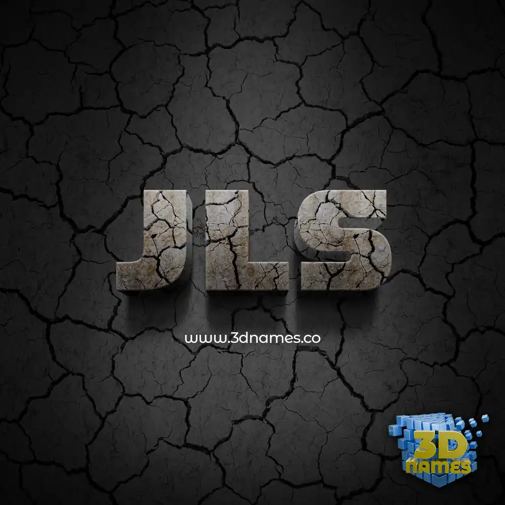 jls in Cracked Stone style - 3D name wallpaper