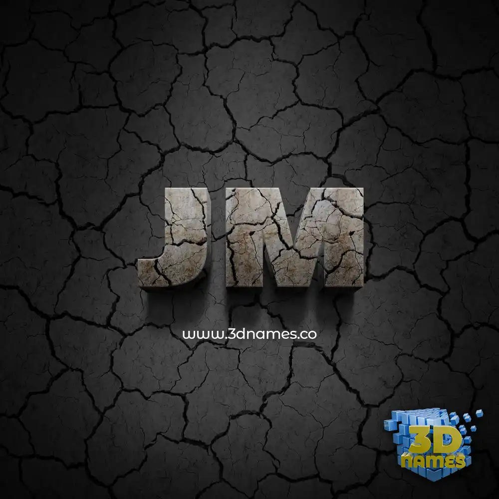 jm in Cracked Stone style - 3D name wallpaper