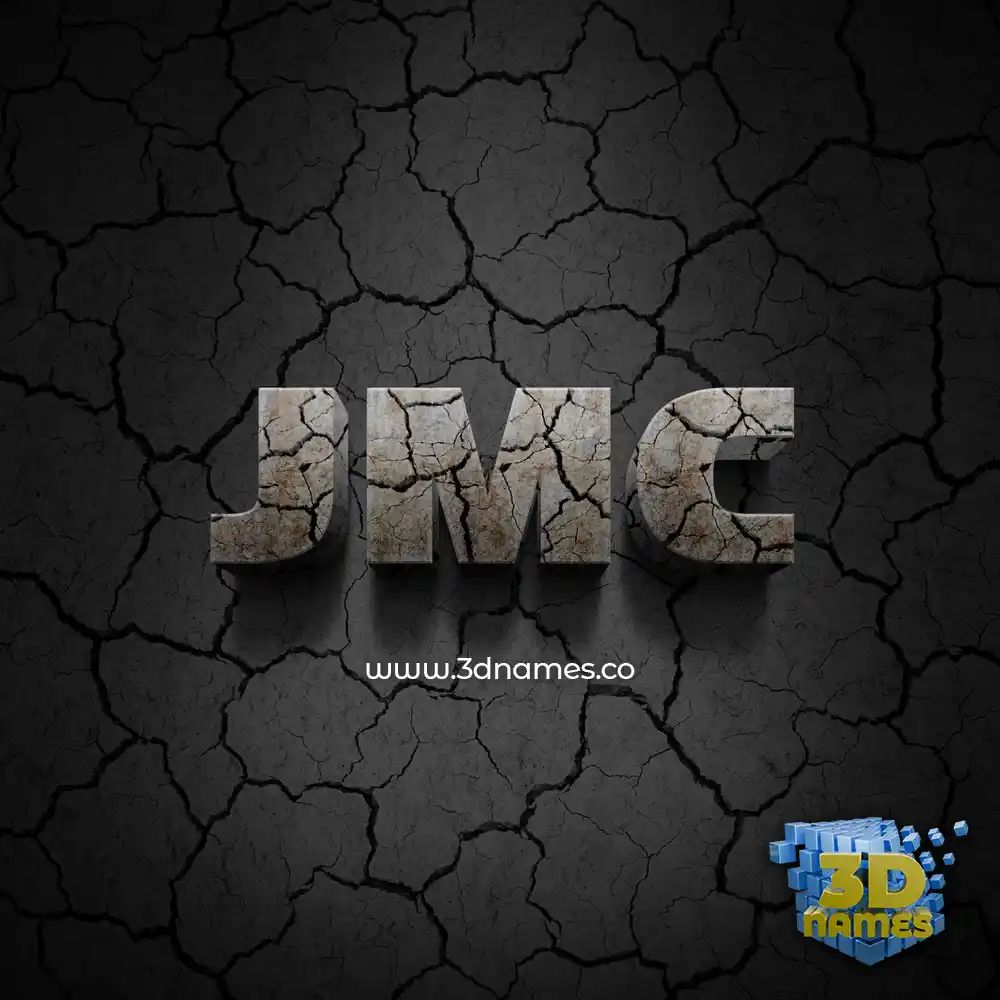 jmc in Cracked Stone style - 3D name wallpaper