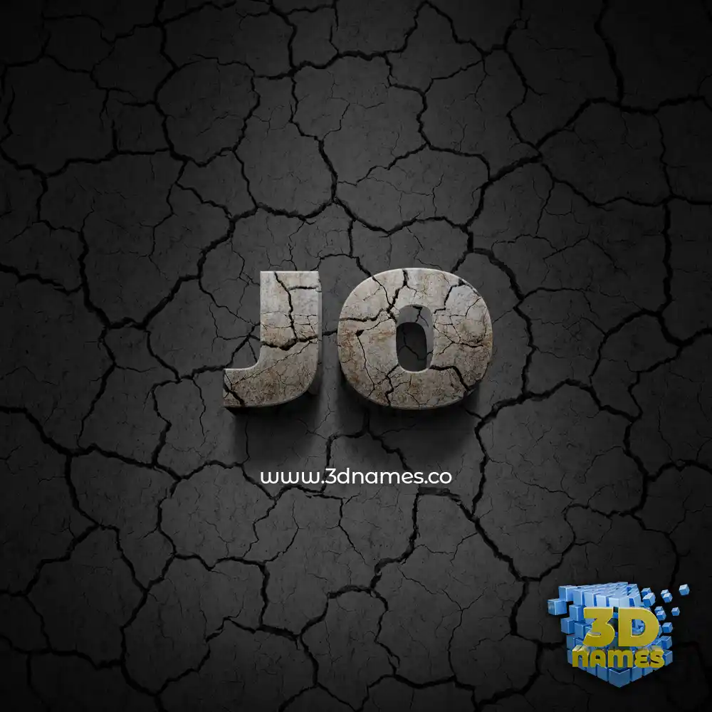 jo in Cracked Stone style - 3D name wallpaper