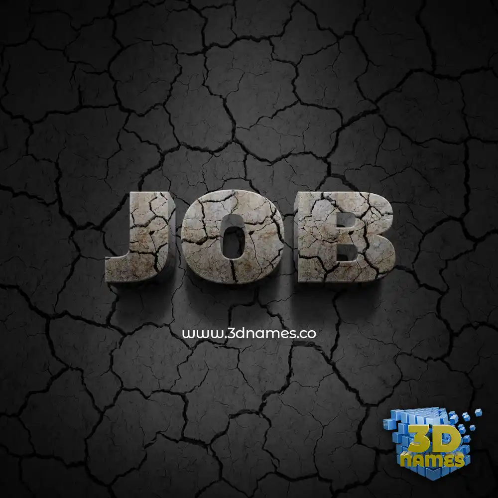 job in Cracked Stone style - 3D name wallpaper