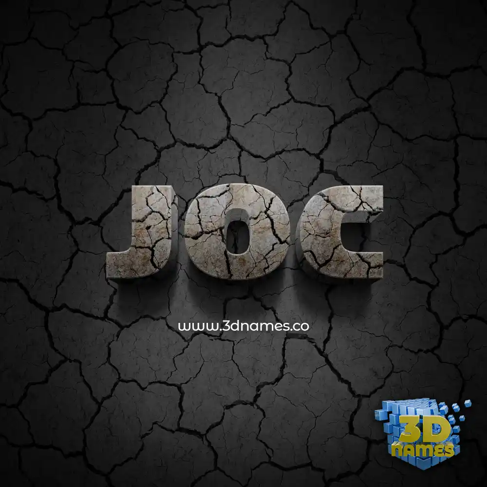 joc in Cracked Stone style - 3D name wallpaper