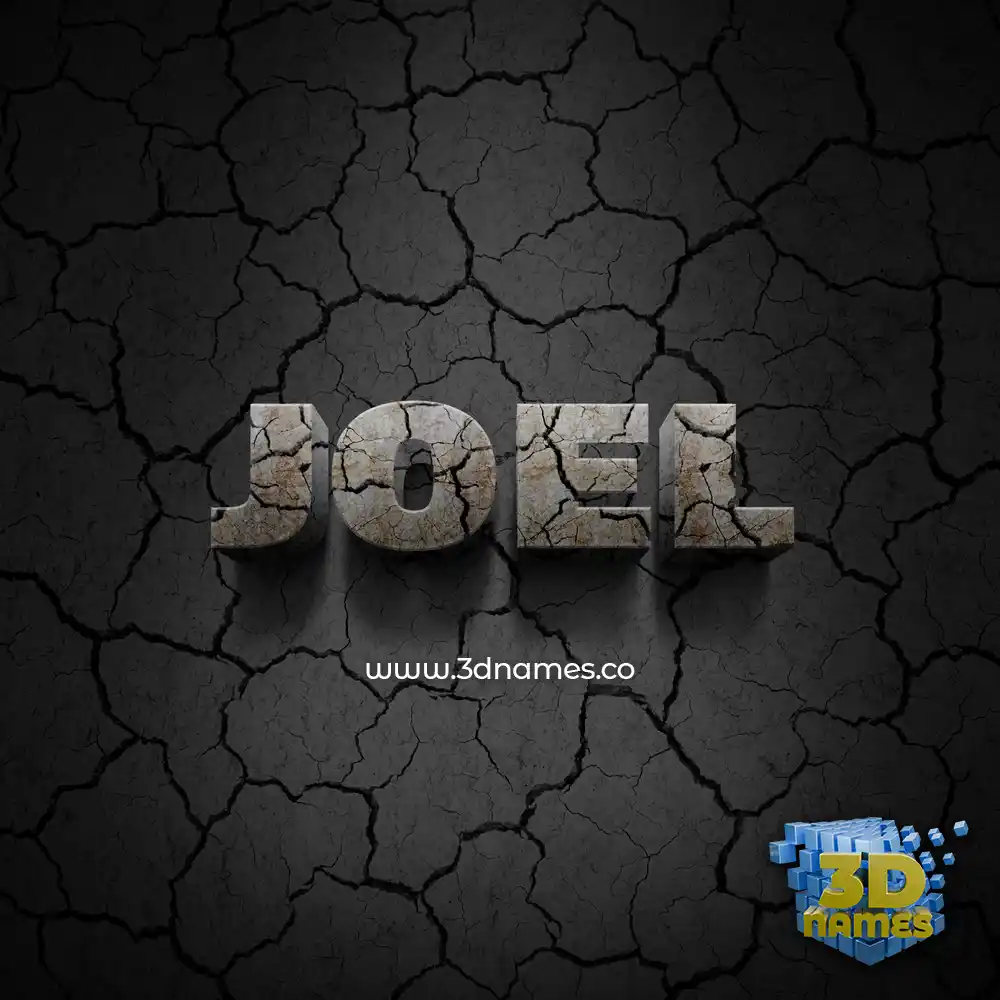 joel in Cracked Stone style - 3D name wallpaper
