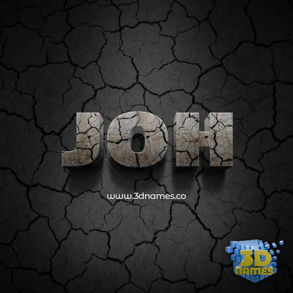 joh in Cracked Stone style - 3D name wallpaper