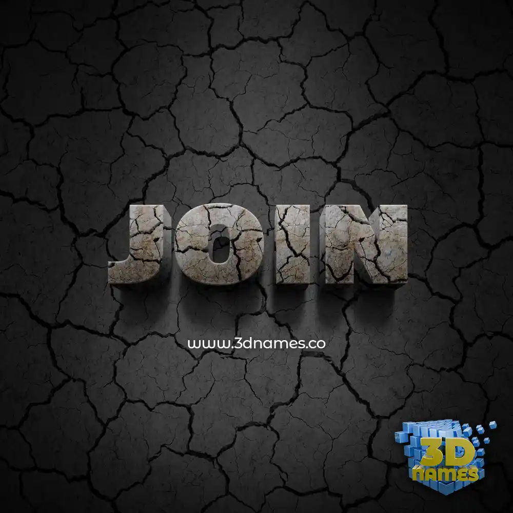 join in Cracked Stone style - 3D name wallpaper