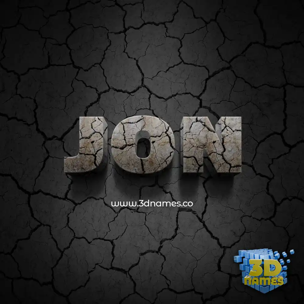 jon in Cracked Stone style - 3D name wallpaper