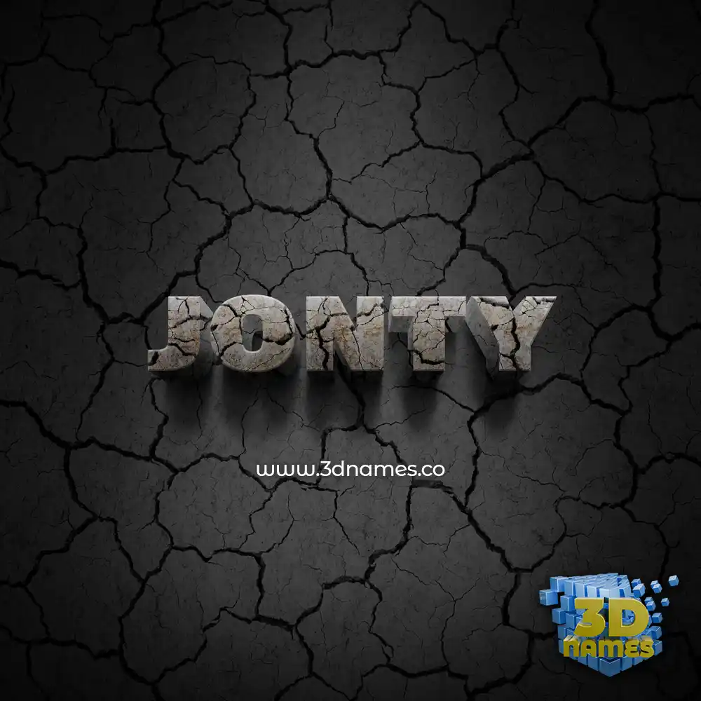 jonty in Cracked Stone style - 3D name wallpaper